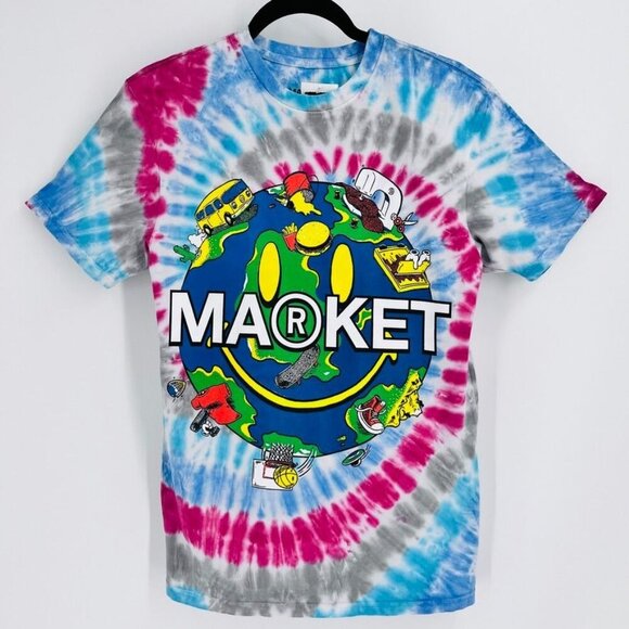 Market Smiley Tie Dye T Shirt Size S Global All Over the World